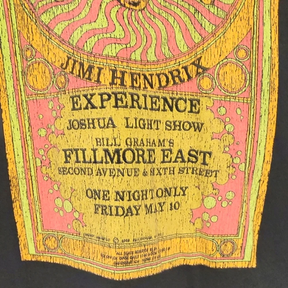 Jimi Hendrix Experience Black Short Sleeved Graphic Band T-Shirt VGUC Size S - Picture 4 of 6